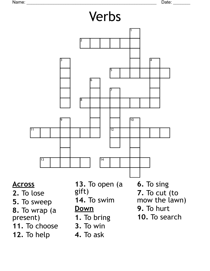 Verbs Crossword