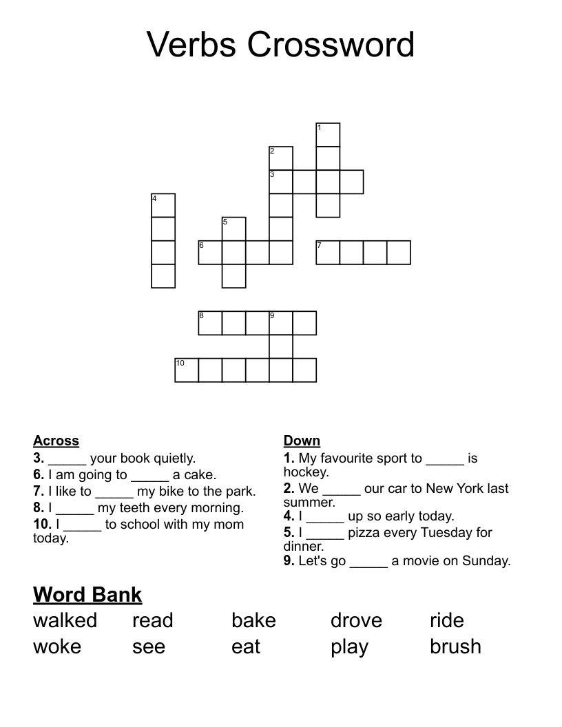 Verbs Crossword