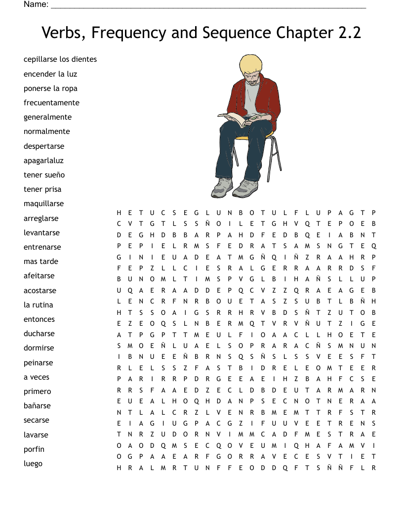 Verbs, Frequency and Sequence Chapter 2.2 Word Search