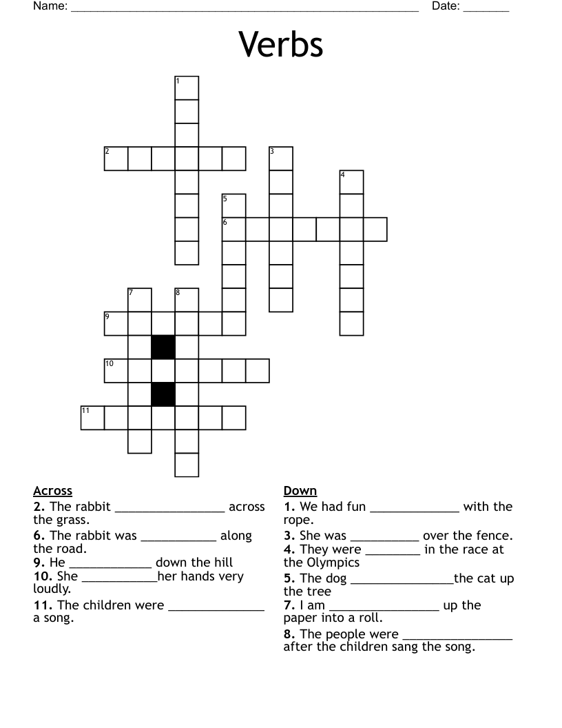 Verbs  Crossword