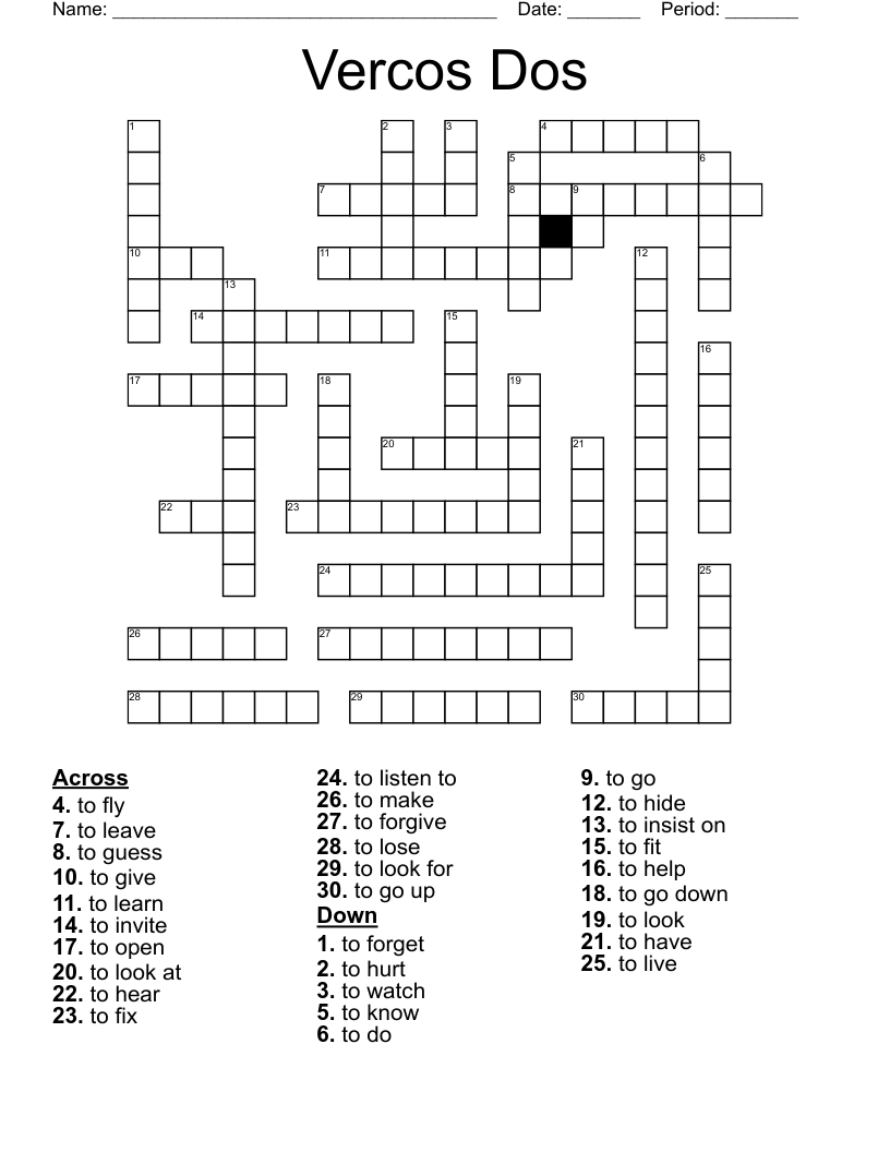 Vercos Dos Crossword