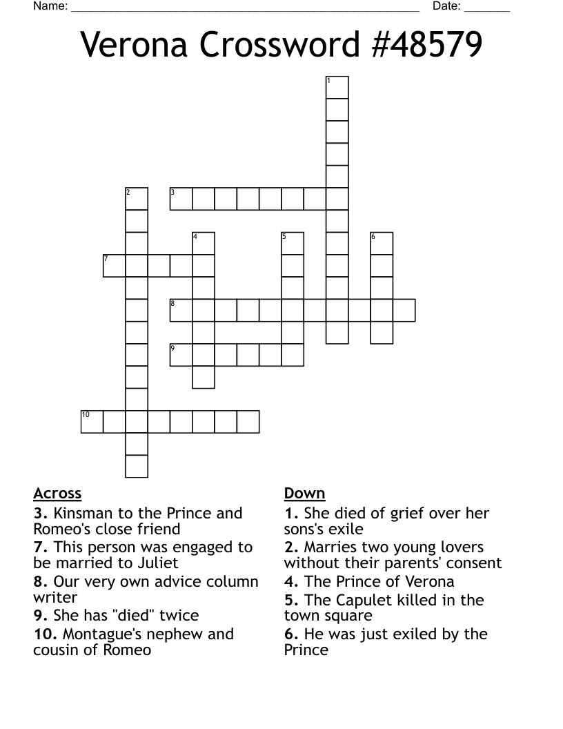 Verona Crossword #48579