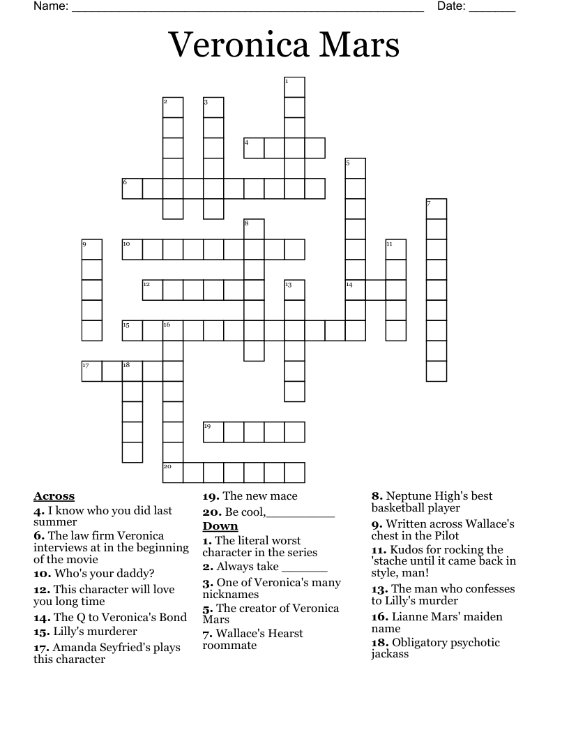 Veronica Mars Crossword