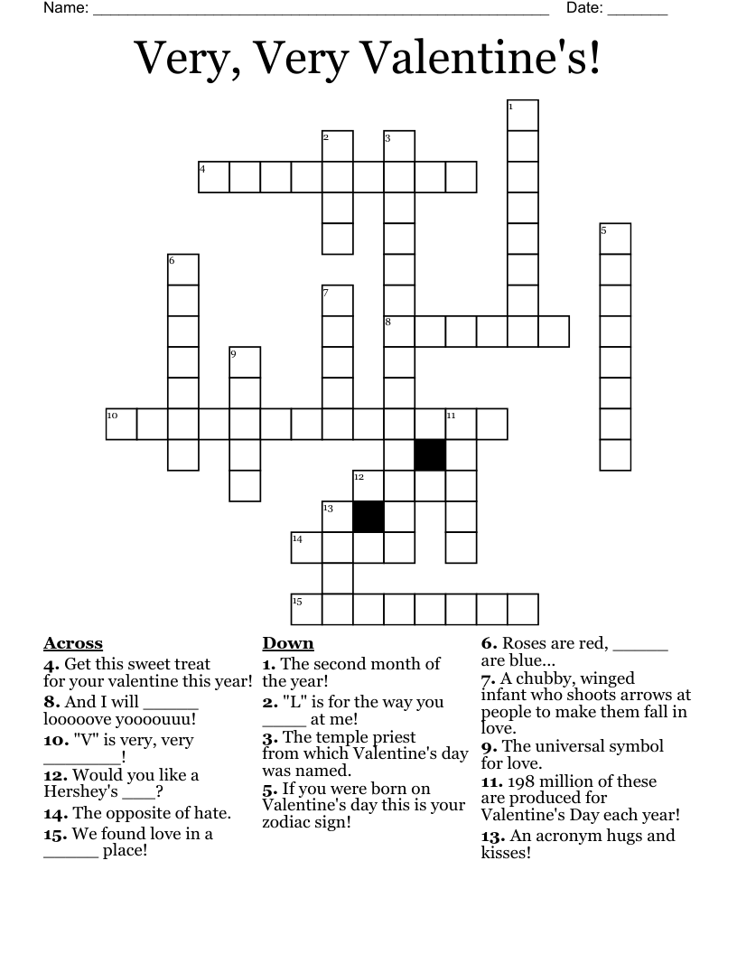 Very, Very Valentine's! Crossword