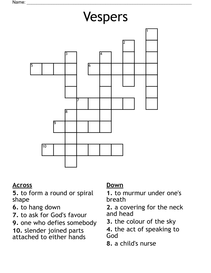 Vespers Crossword