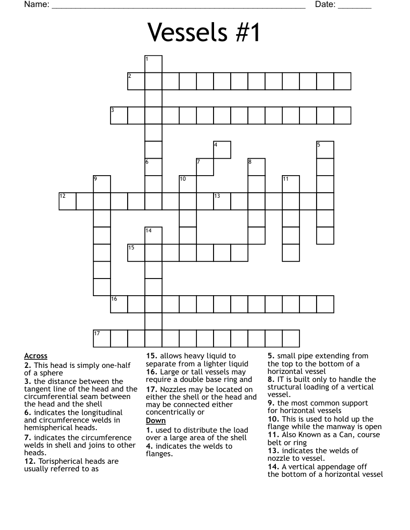 Vessels #1 Crossword