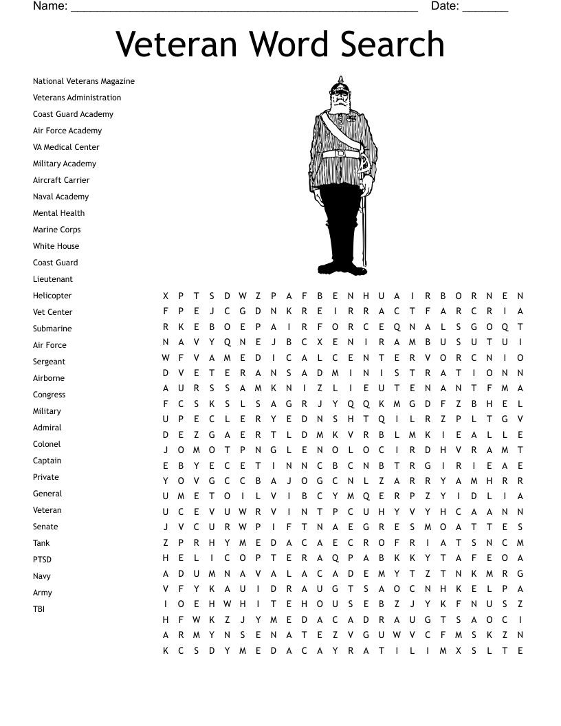 Veteran Word Search