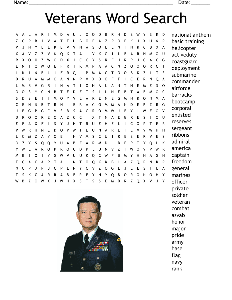 Veterans Word Search