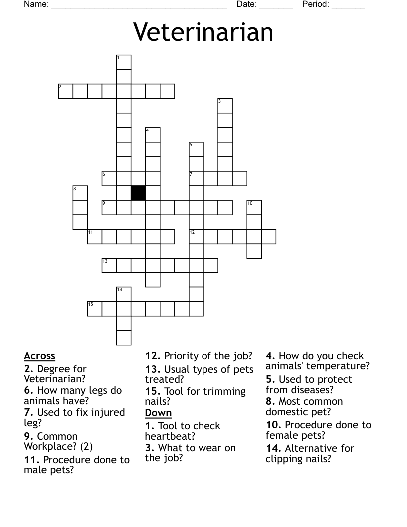 Veterinarian Crossword
