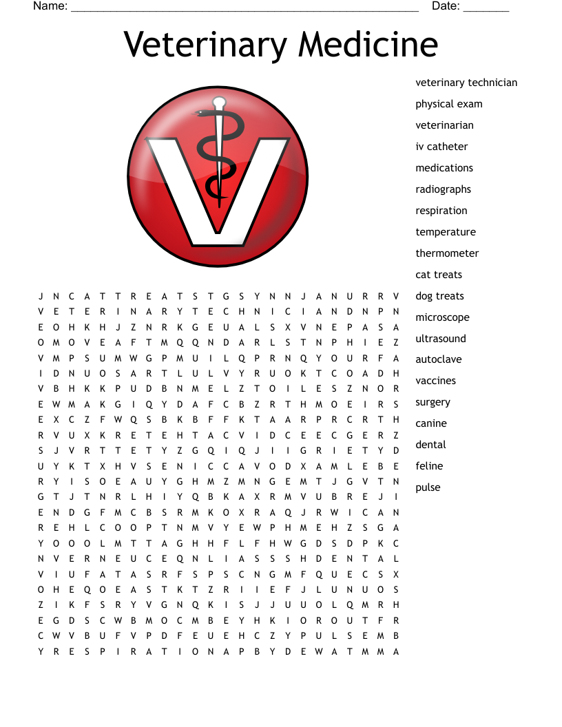 Veterinary Medicine Word Search