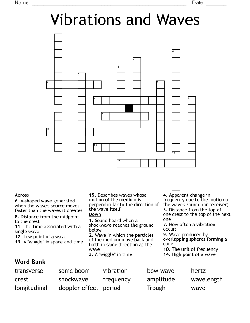 Vibrations and Waves Crossword