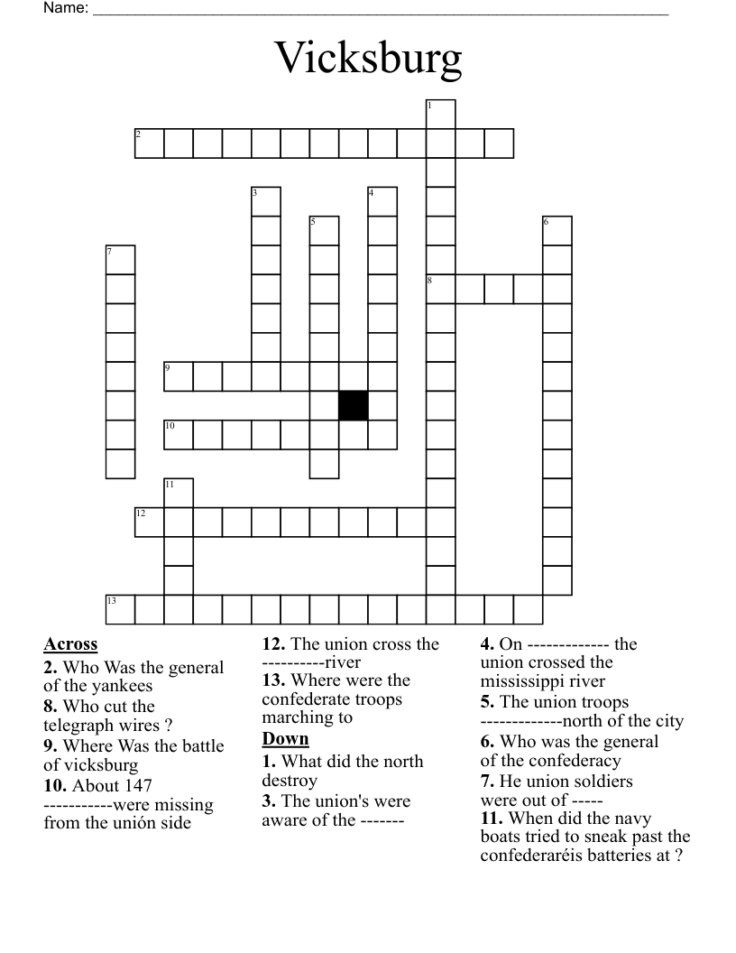 Vicksburg  Crossword