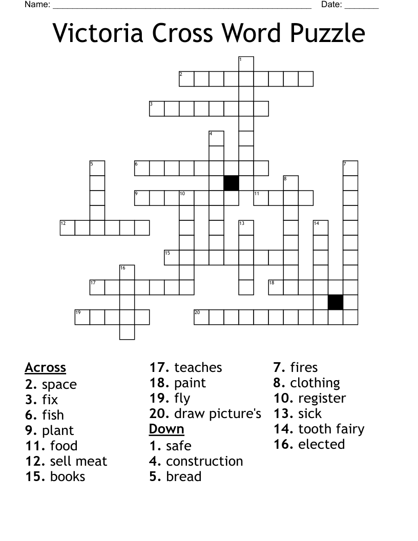 Victoria Cross Word Puzzle