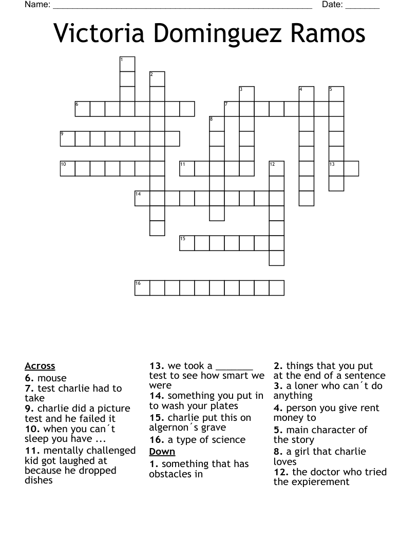 Victoria Dominguez Ramos Crossword
