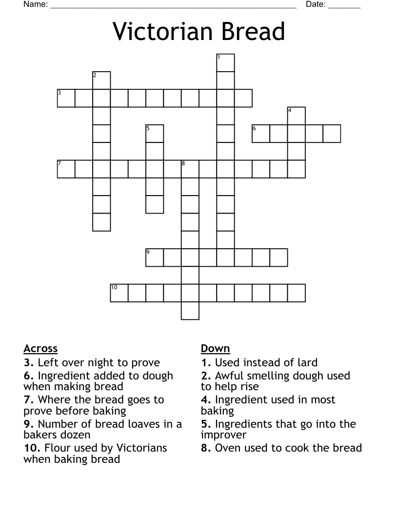 Victorian Bread Crossword