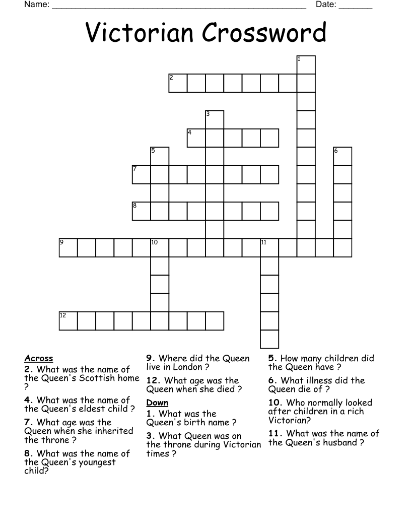 Victorian Crossword