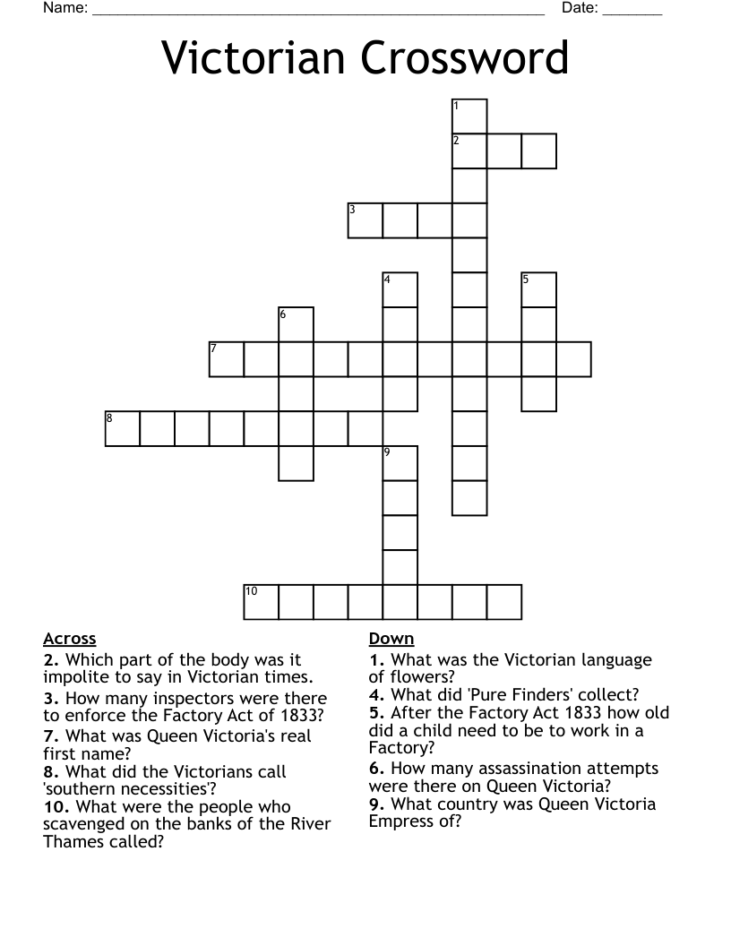 Victorian Crossword