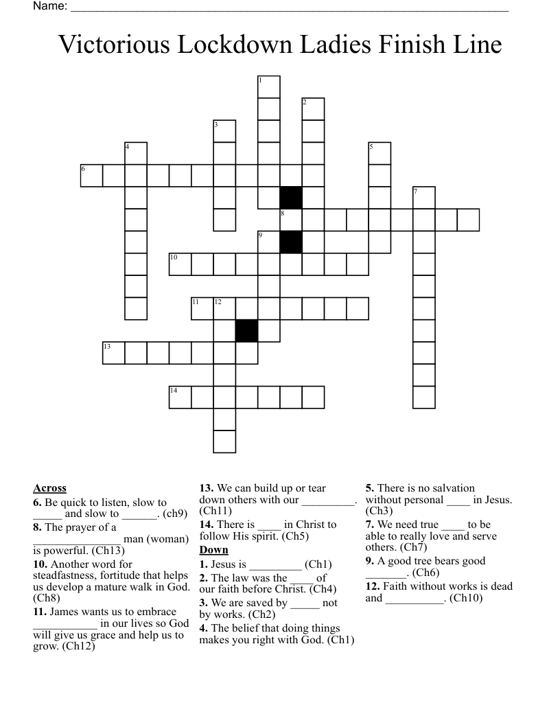 Victorious Lockdown Ladies Finish Line Crossword