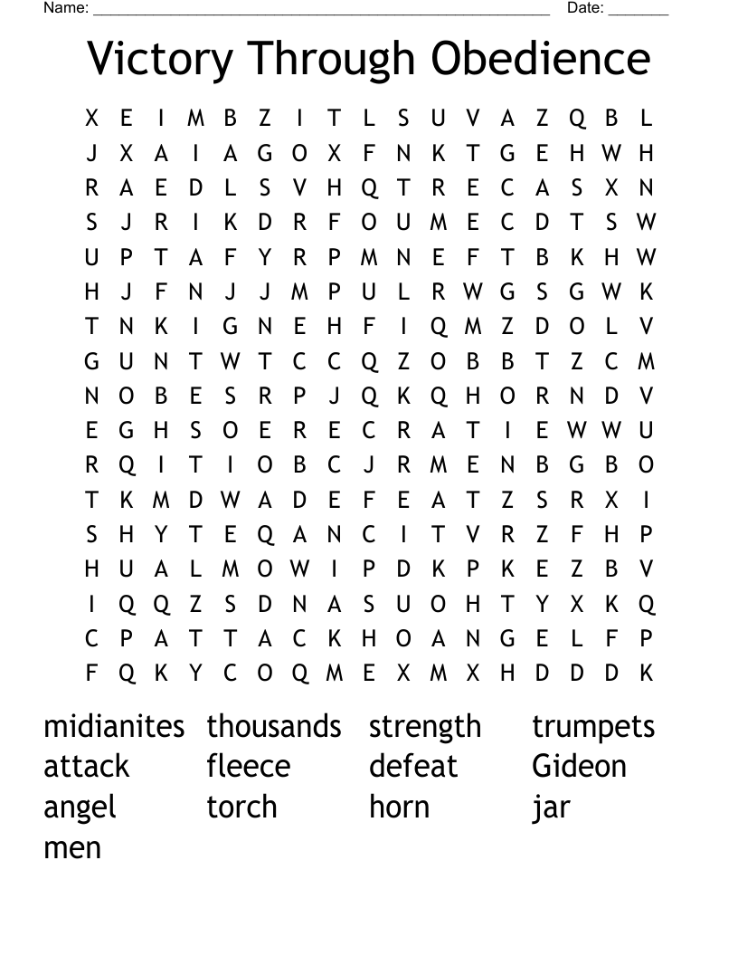 Victory Through Obedience Word Search