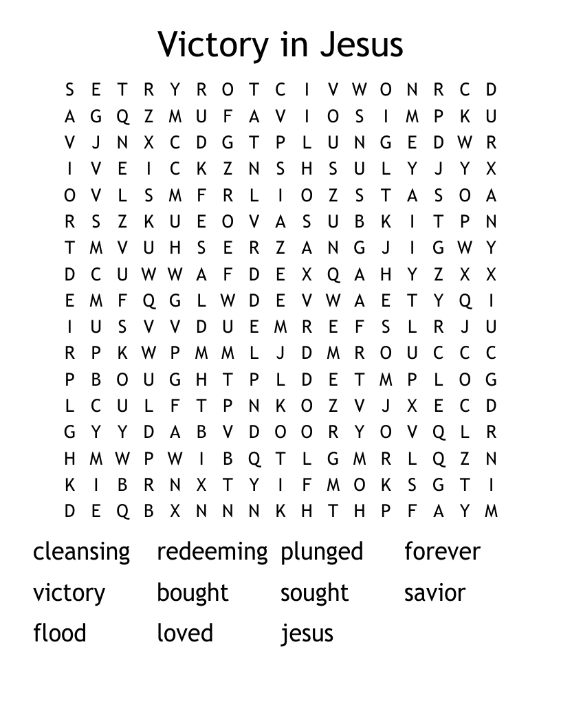 Victory in Jesus Word Search