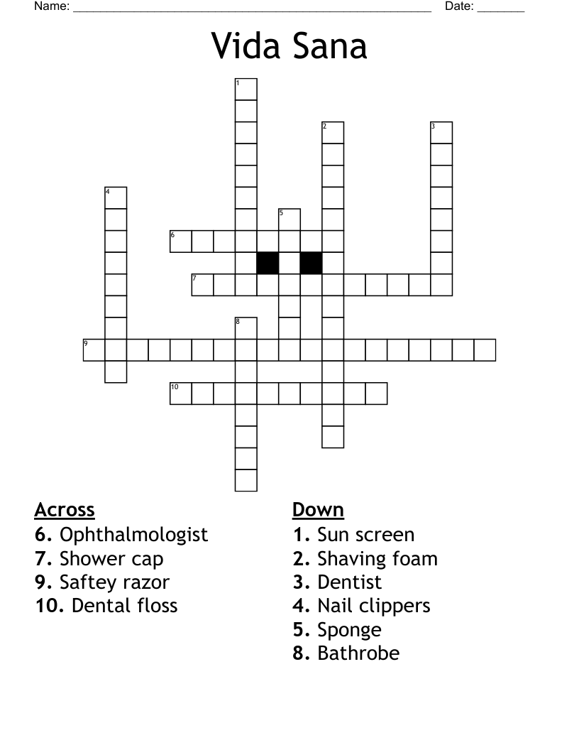 Vida Sana Crossword