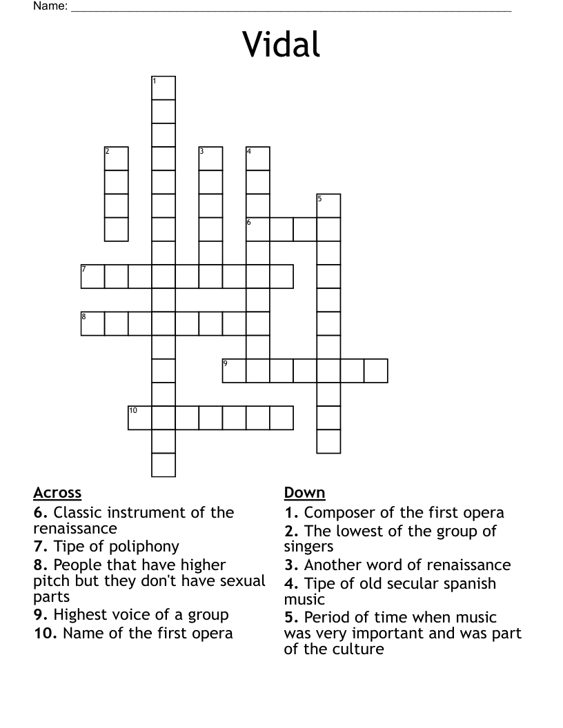 Vidal Crossword
