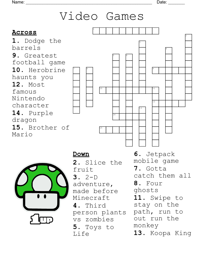 Video Games Crossword