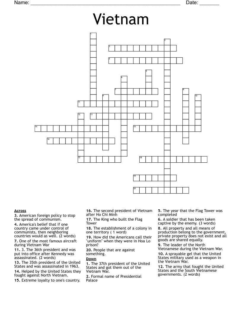 Vietnam Crossword