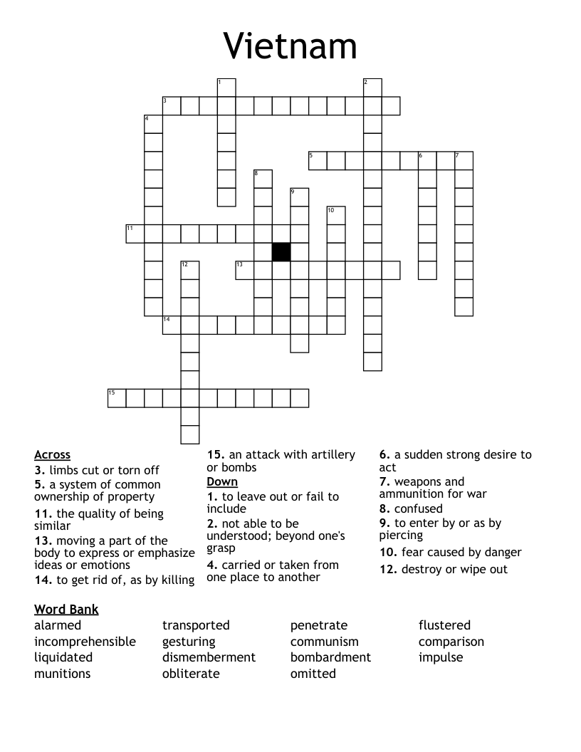 Vietnam Crossword