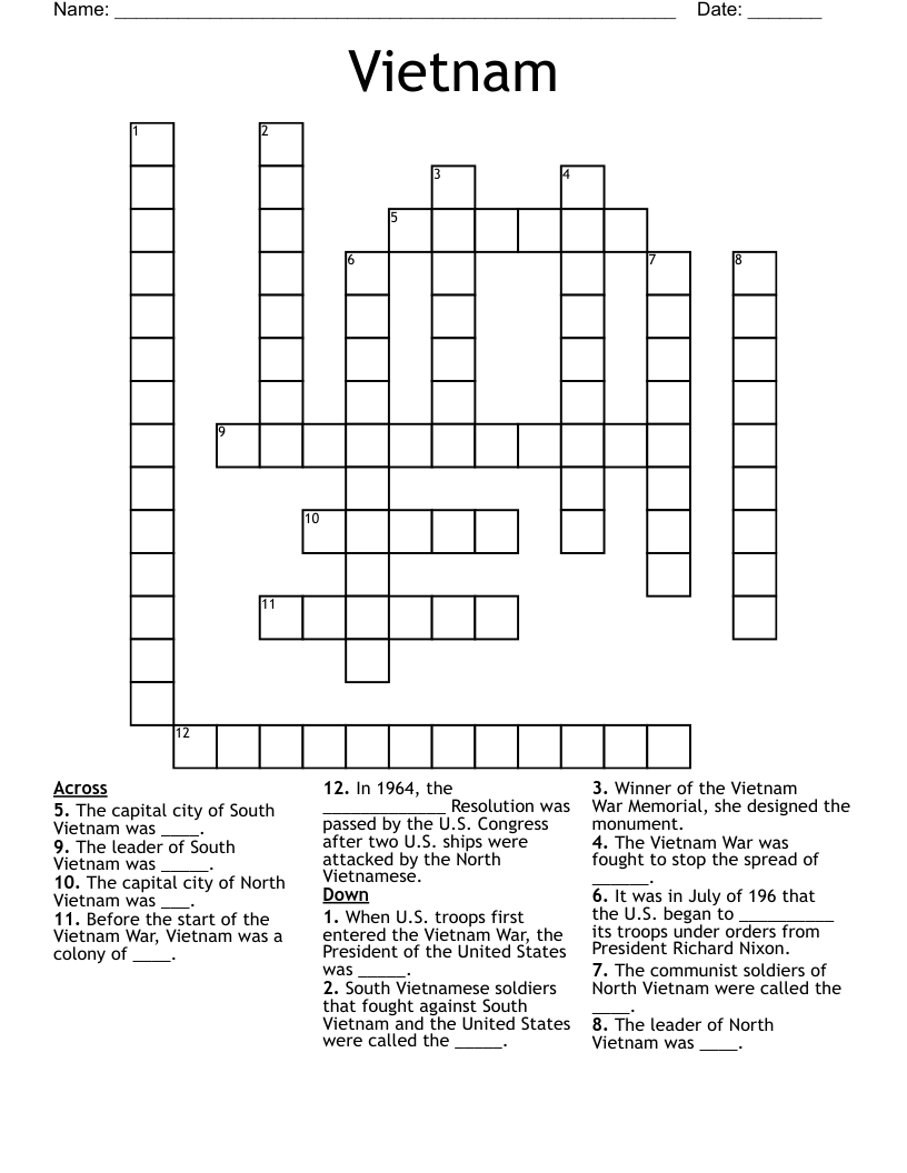 Vietnam Crossword