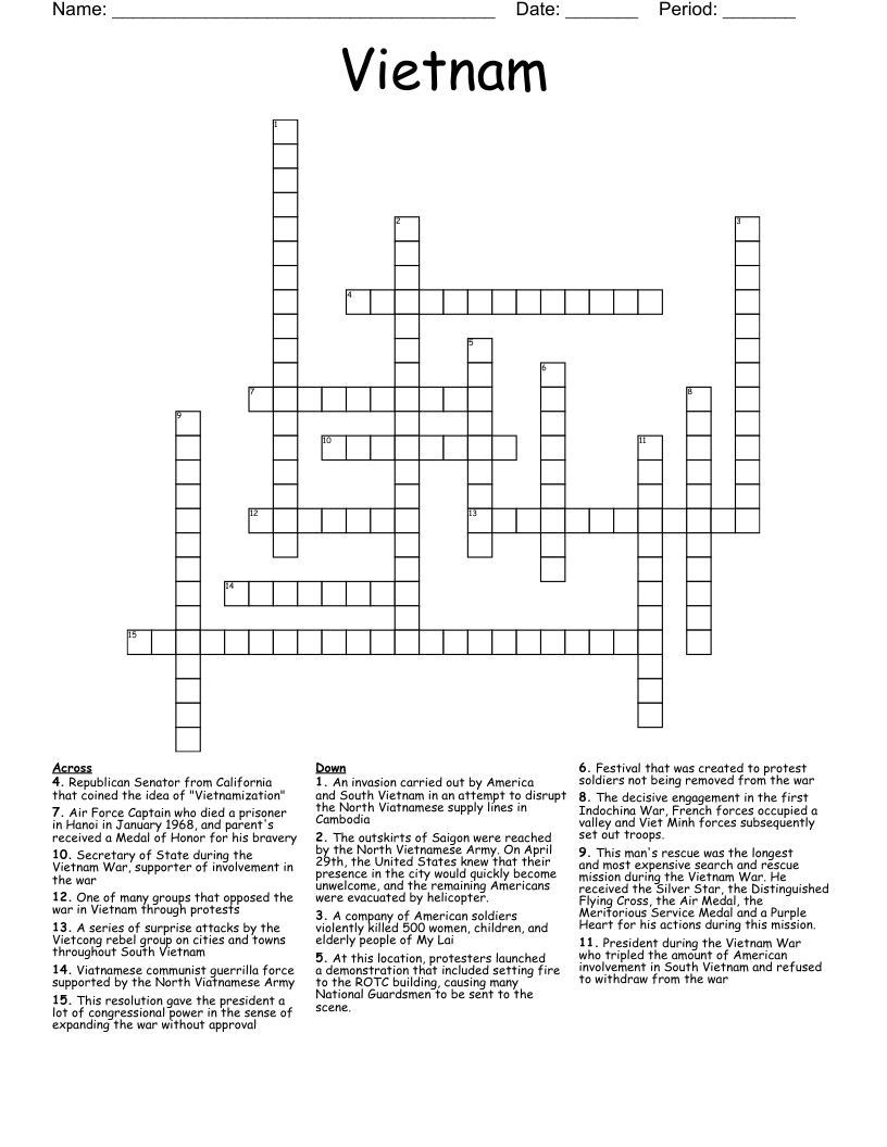Vietnam Crossword