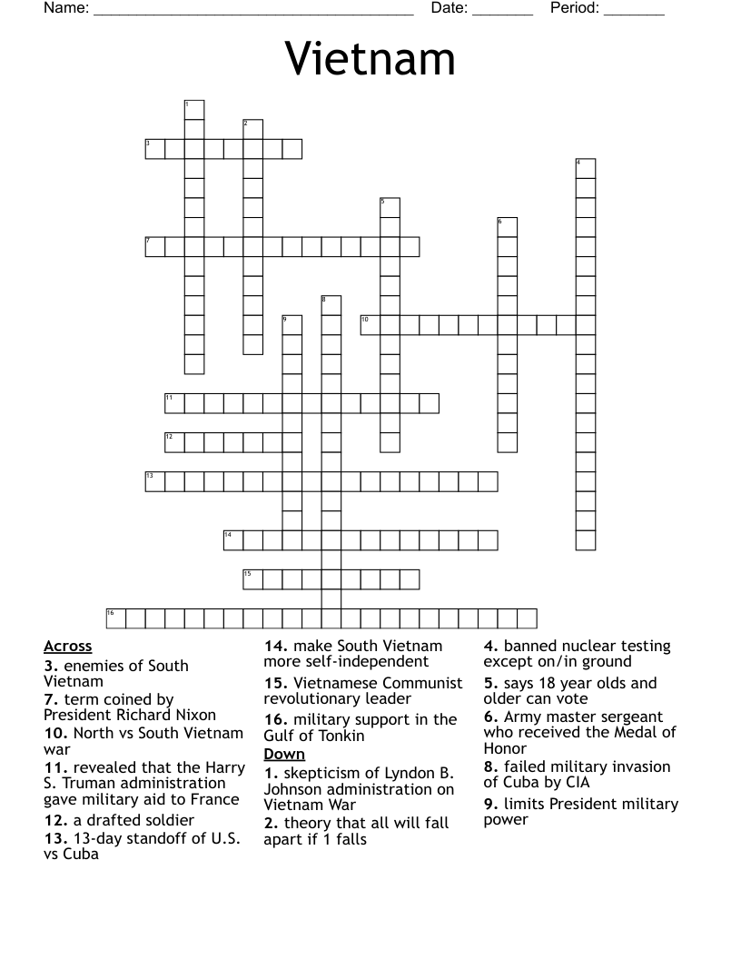 Vietnam Crossword