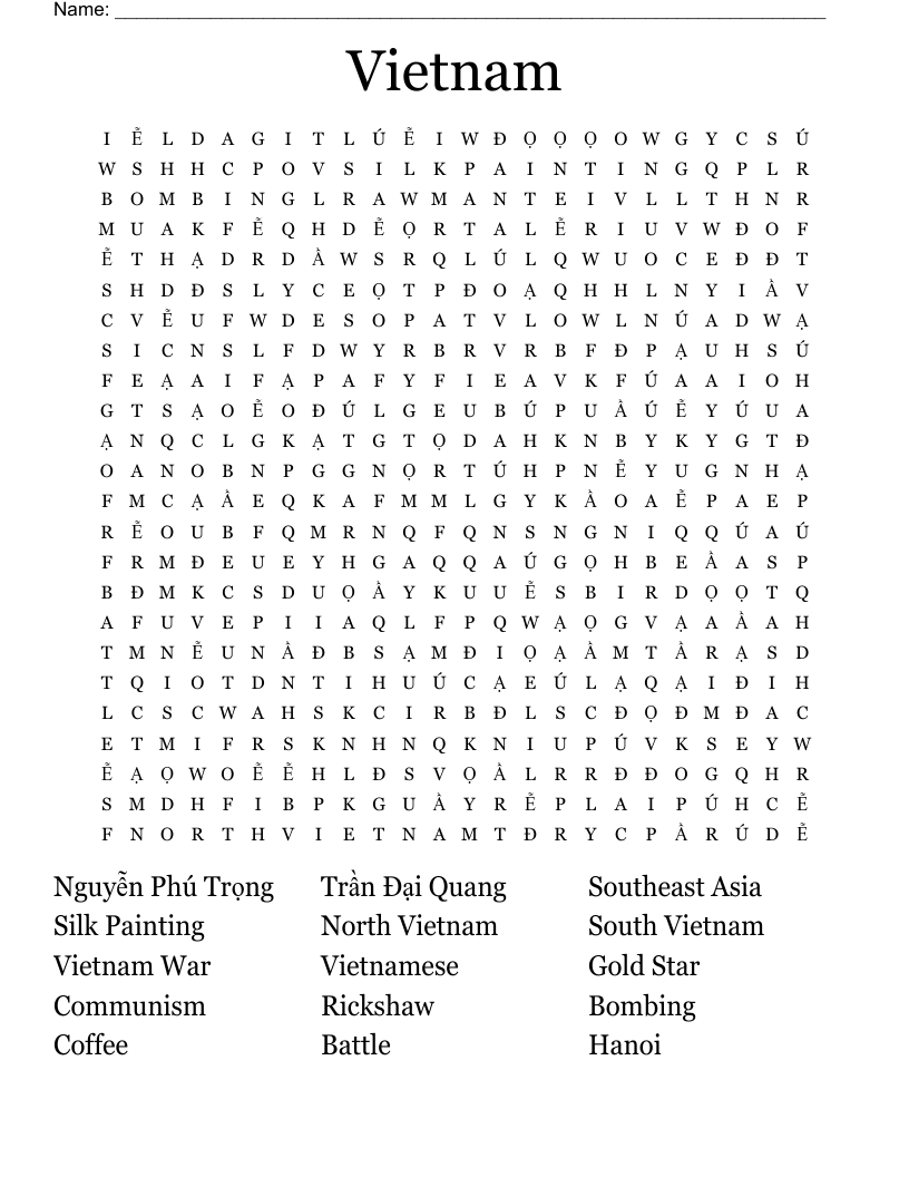 Vietnam Word Search