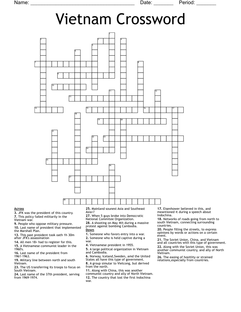 Vietnam Crossword