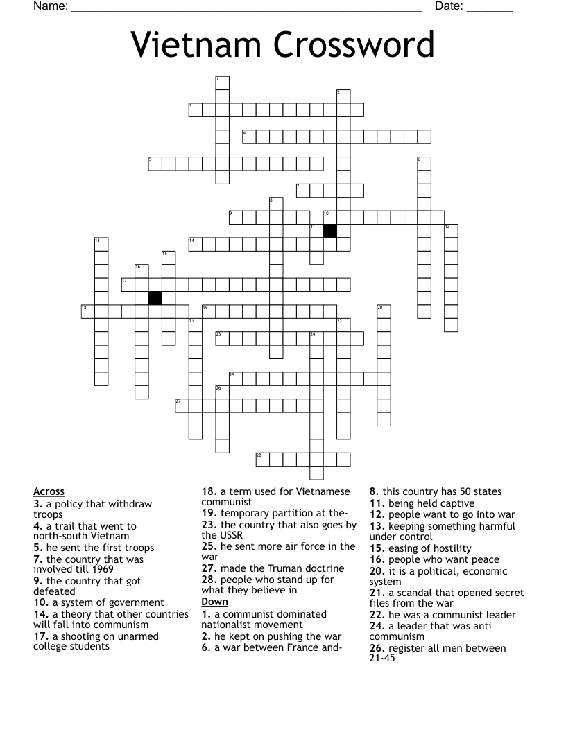 Vietnam Crossword