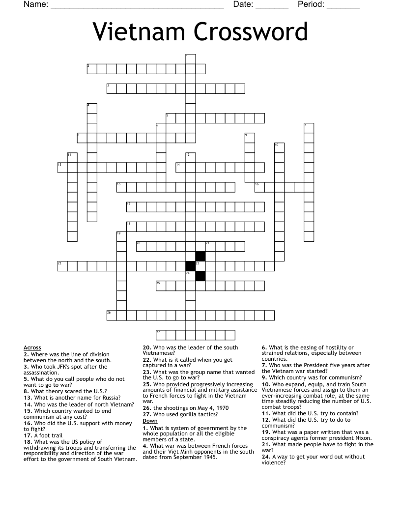 Vietnam Crossword