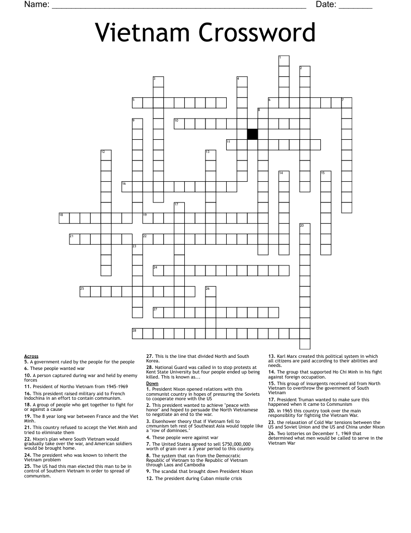 Vietnam Crossword