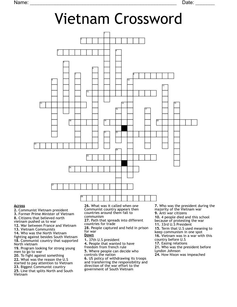 Vietnam Crossword