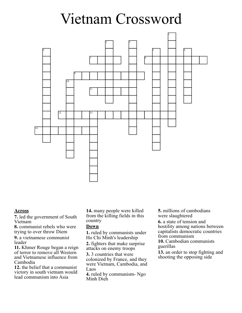 Vietnam Crossword