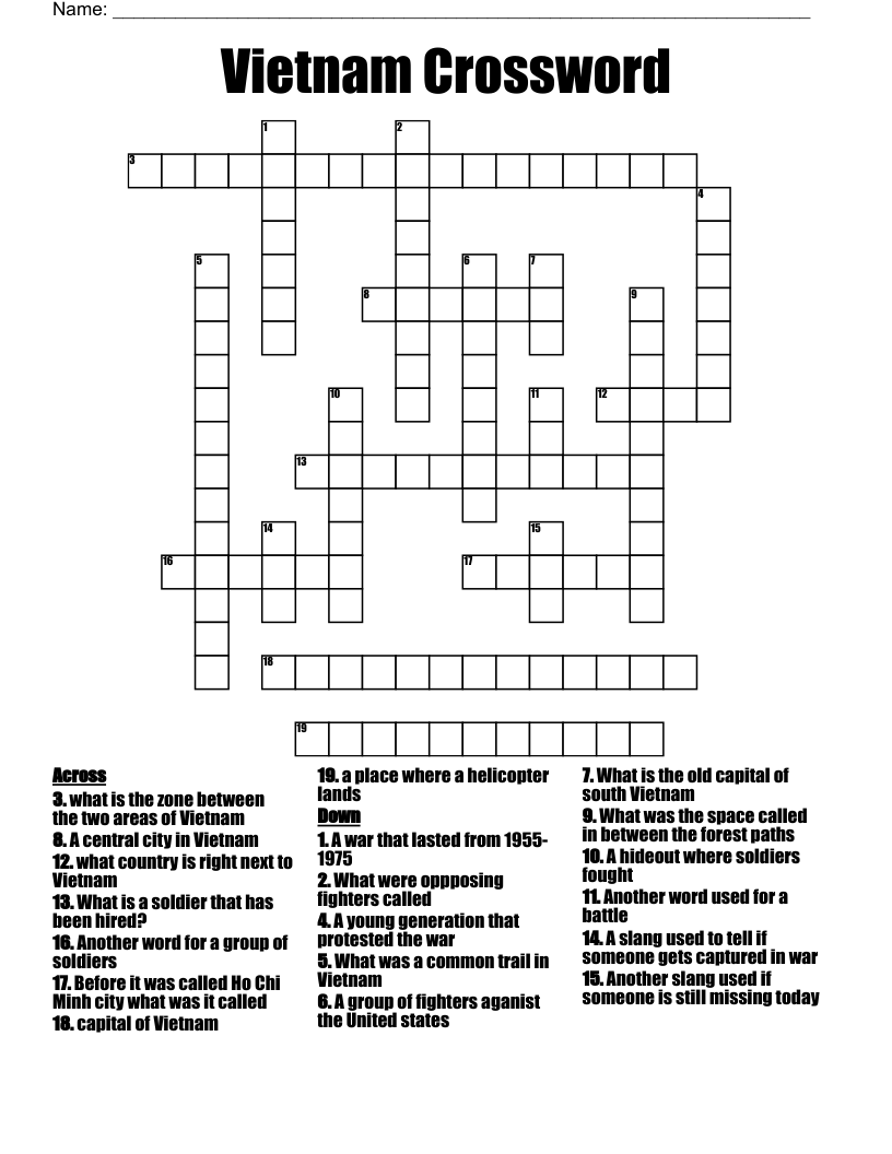 Vietnam Crossword