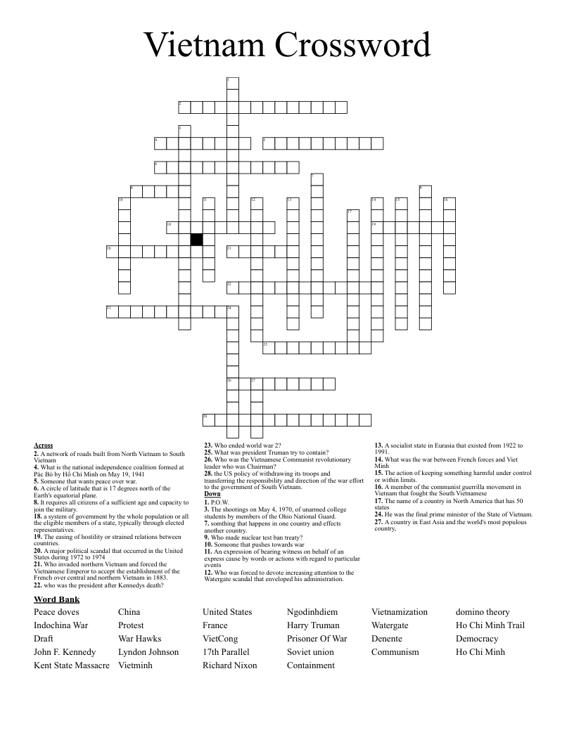 Vietnam Crossword 