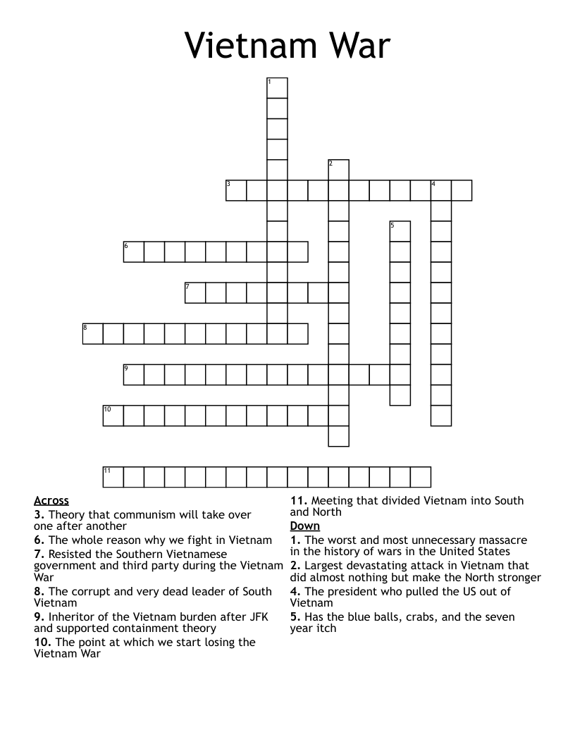 Vietnam War Crossword