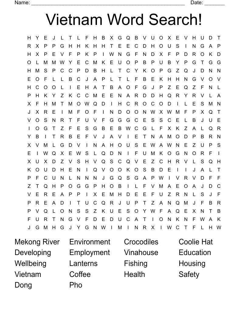 Vietnam Word Search!