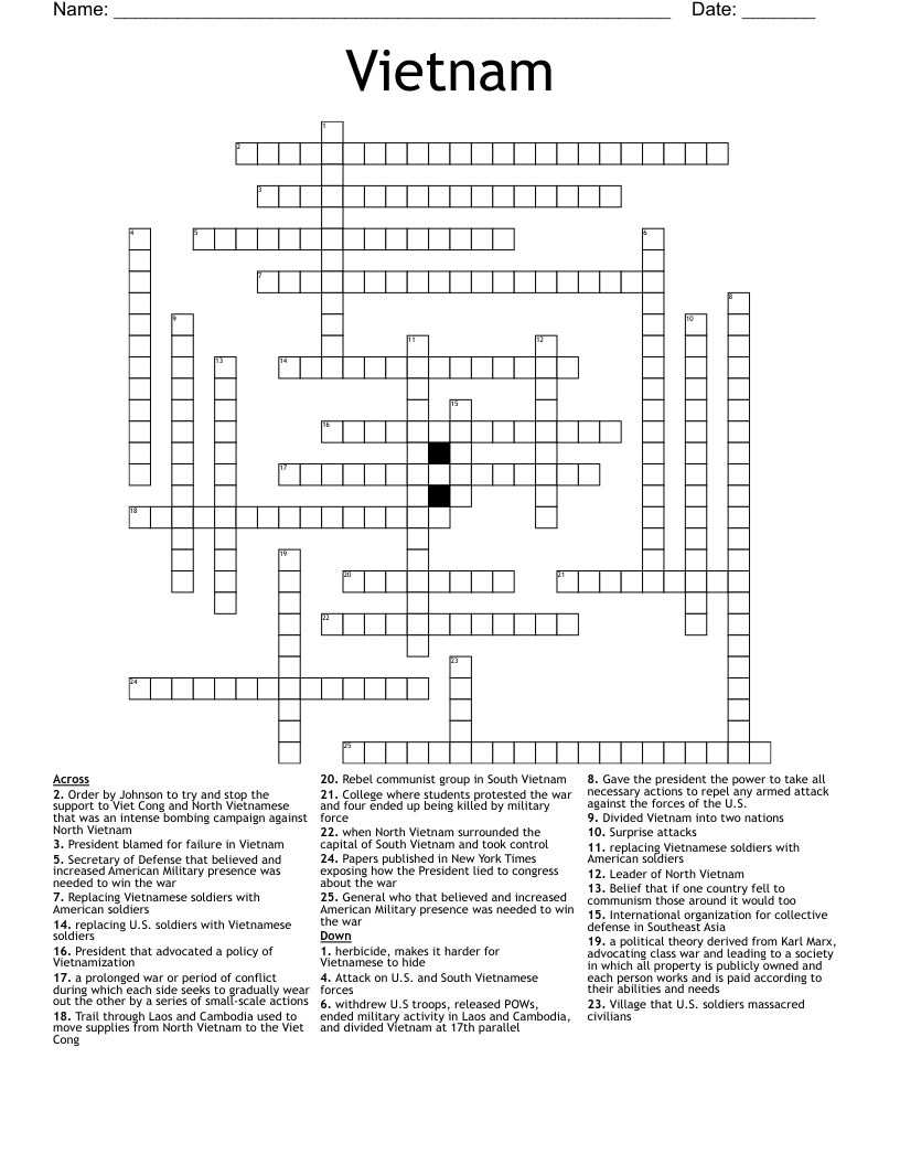 Vietnam  Crossword