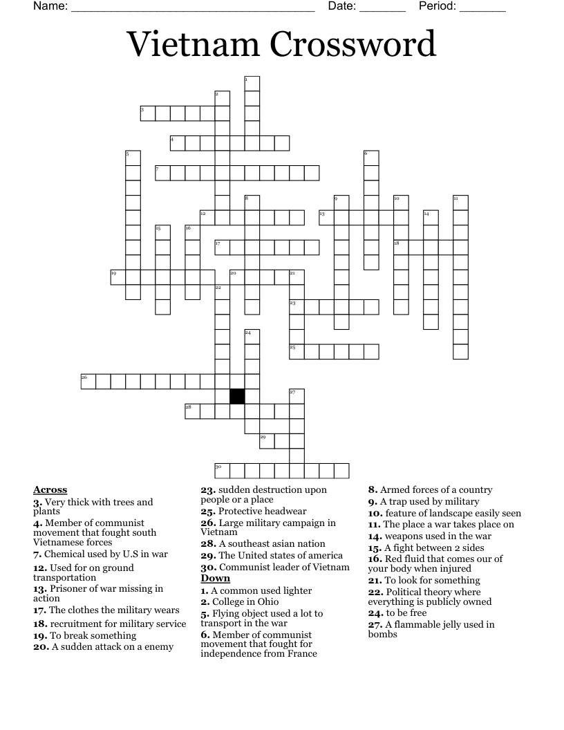 Vietnam  Crossword