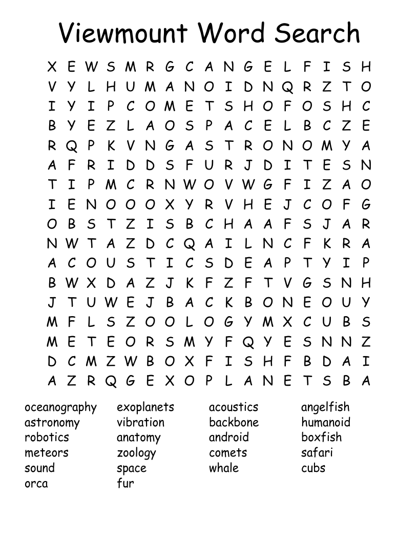 Viewmount Word Search