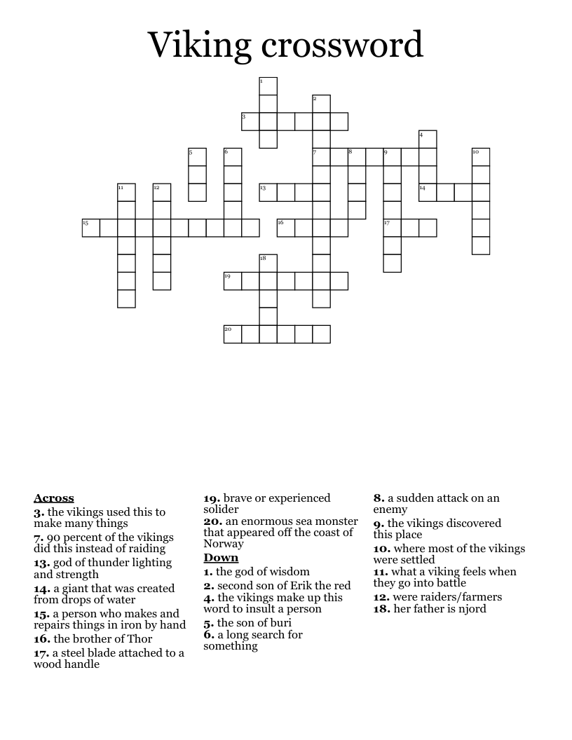 Viking crossword