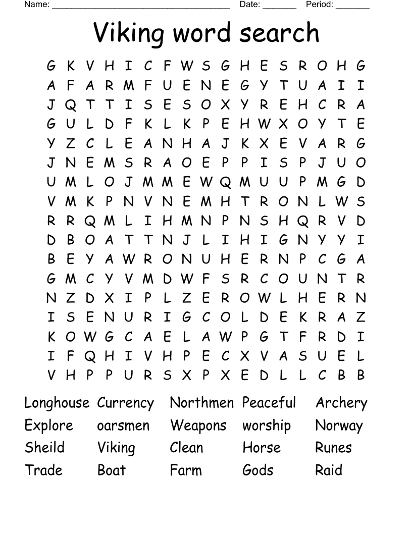 Viking word search
