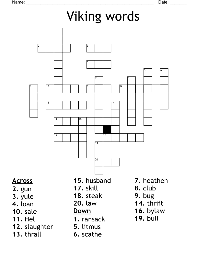 Viking words Crossword