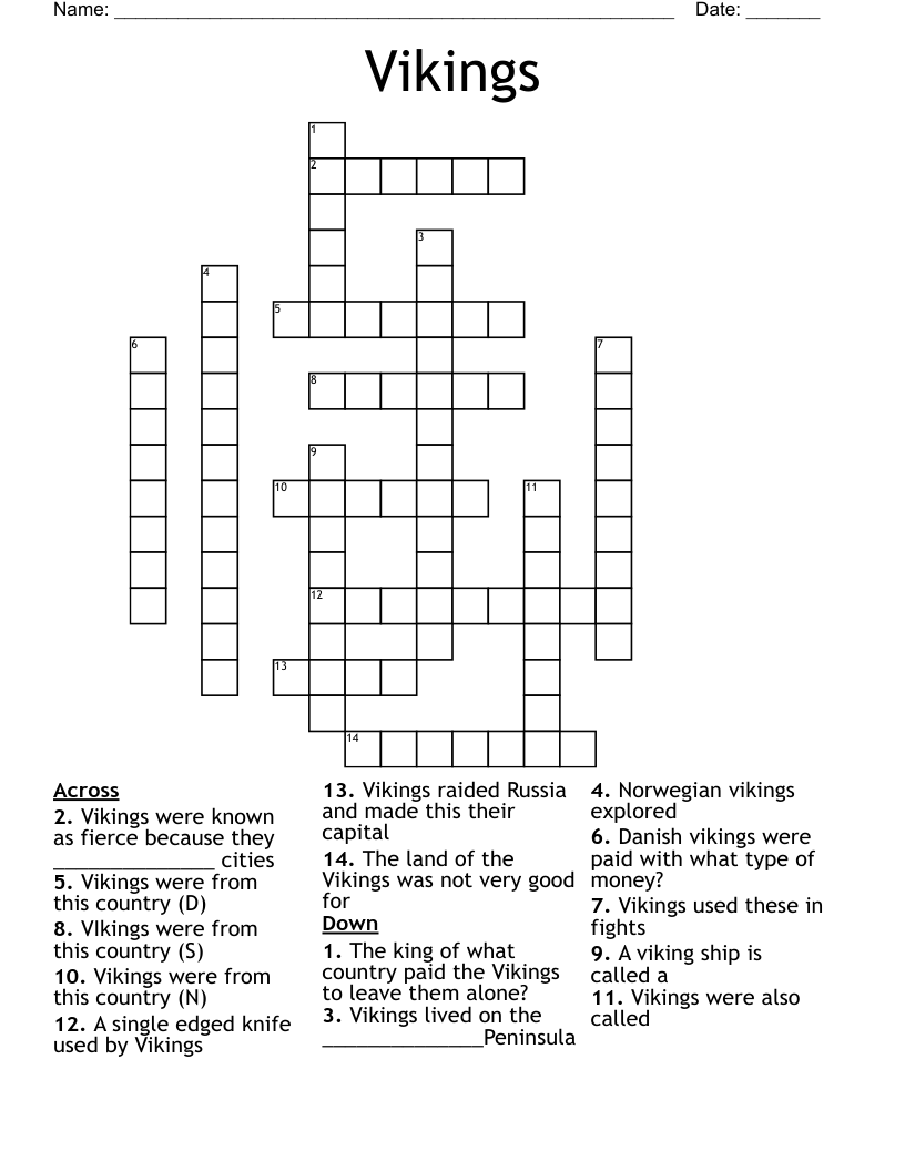 Vikings Crossword